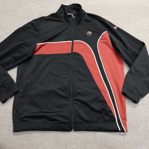Vintage Nike Elite Jacket 2XL Black Red Track Gray Tag - Picture 1 of 11